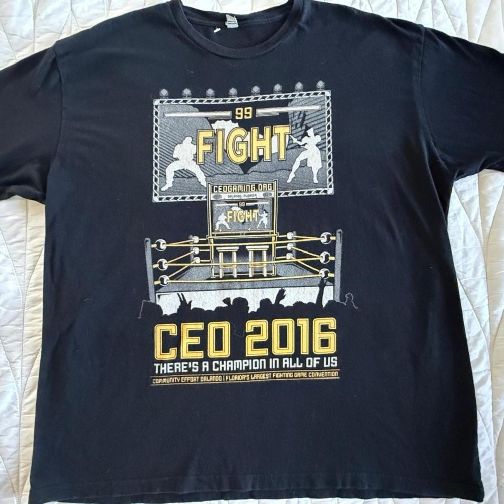 CEO 2016‎ Fighting Game Convention Graphic T-Shirt Mens XXL Black Esports FGC